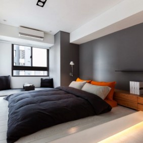 minimalistické barevné schéma ložnice