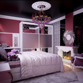 صورة غرفة نوم الأرجواني