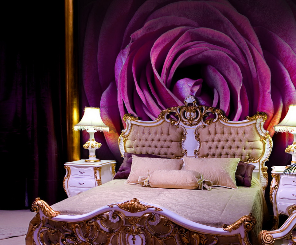 violetti makuuhuoneen valokuvien sisustus