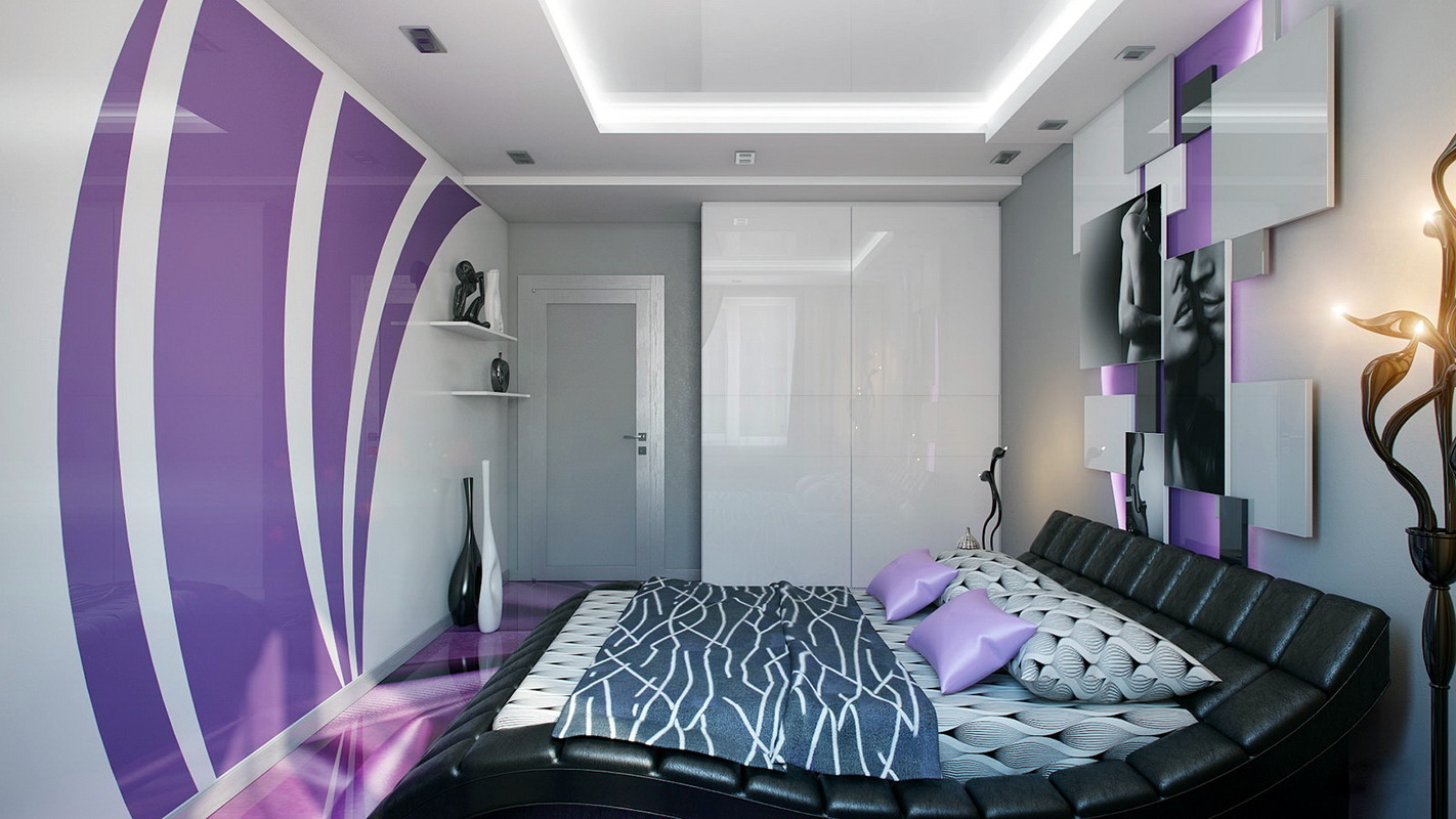 idees de decoració de dormitoris morats