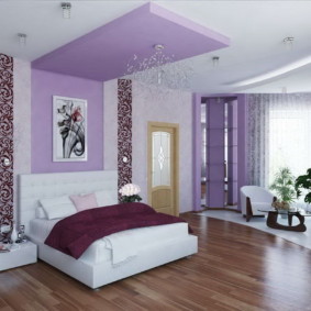 purpura guļamistabas interjera foto