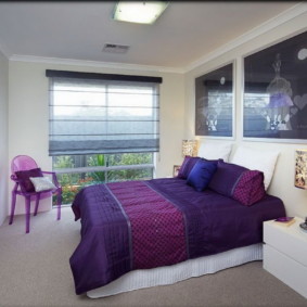 ý tưởng nội thất phòng ngủ màu tím