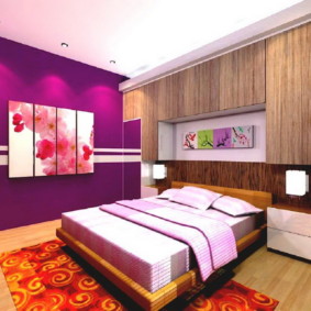 пурпурна фотографија украса спаваће собе