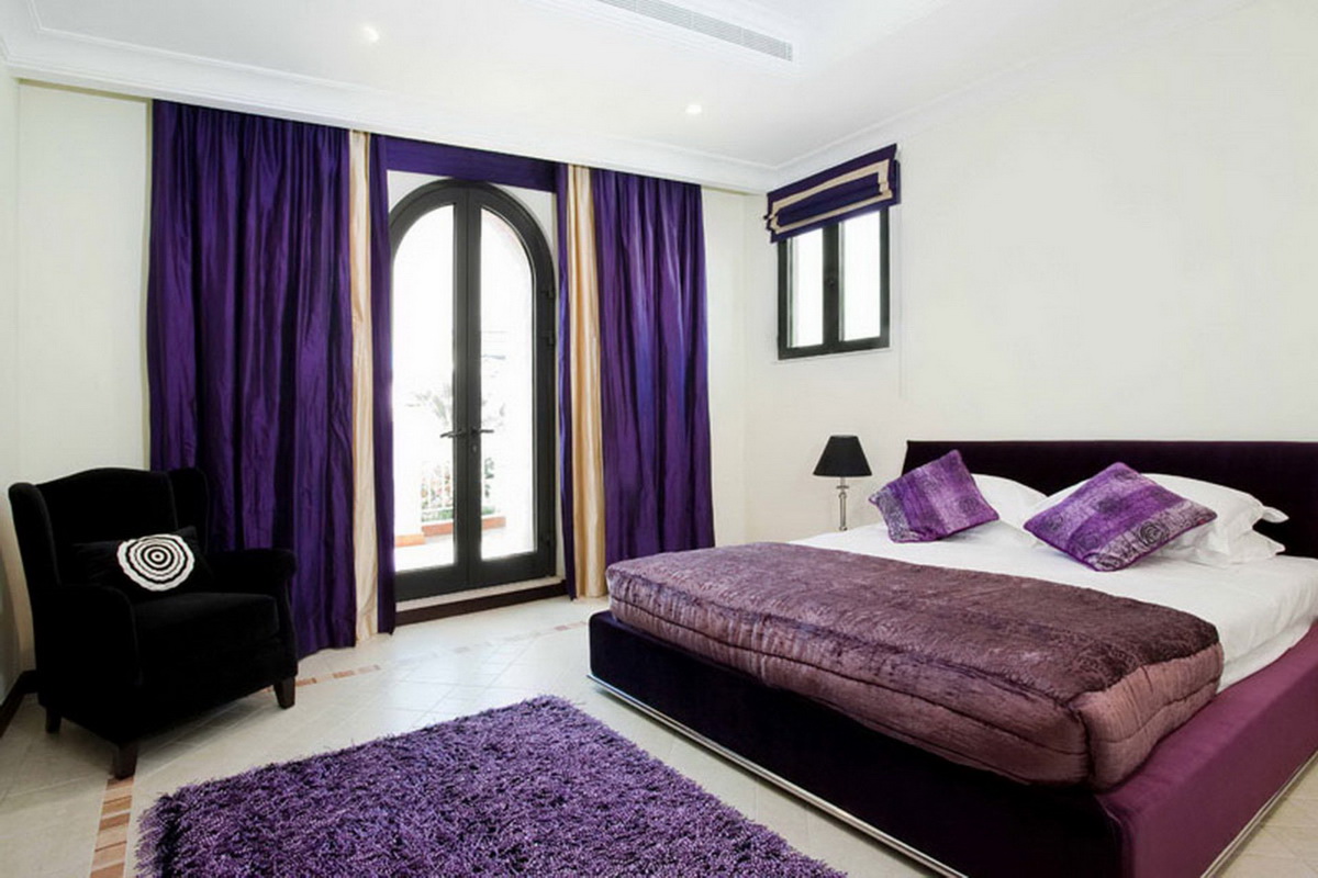опции за снимки на лилава спалня