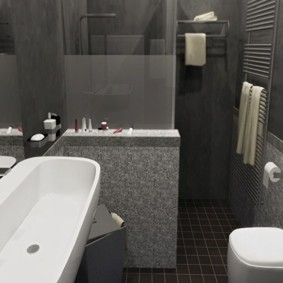 עיצוב חדר אמבטיה משולב בצבע אפור