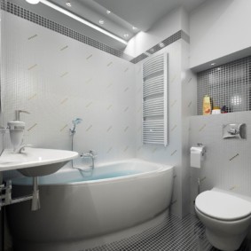 תאורה מוארת של חדר אמבטיה מודרני