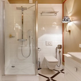 Combined bathroom with shower