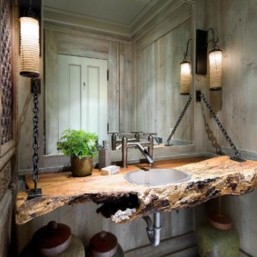 שולחן עבודה מעץ מלא בשירותים בסגנון לופט