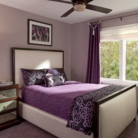 trang trí nội thất phòng ngủ màu tím