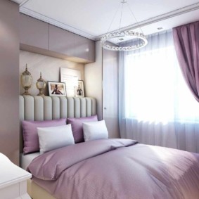 idee di arredamento d'interni camera da letto viola