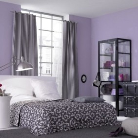 fialová ložnice interiérové ​​foto výzdoba