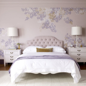 violetas guļamistabas interjera foto skati