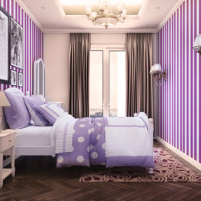 fialové myšlienky interiéru spálne