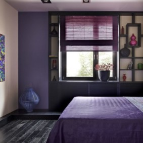 fialové spálne nápady interiéru