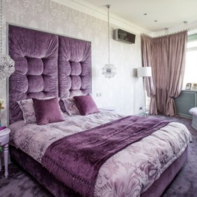 violetas guļamistabas interjera dizaina idejas