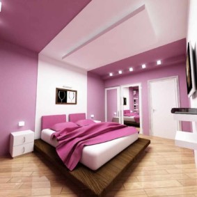mogućnosti ideje za interijer ljubičaste spavaće sobe