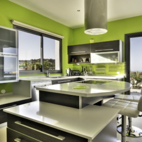 צבע הקירות בתצלום העיצוב של המטבח