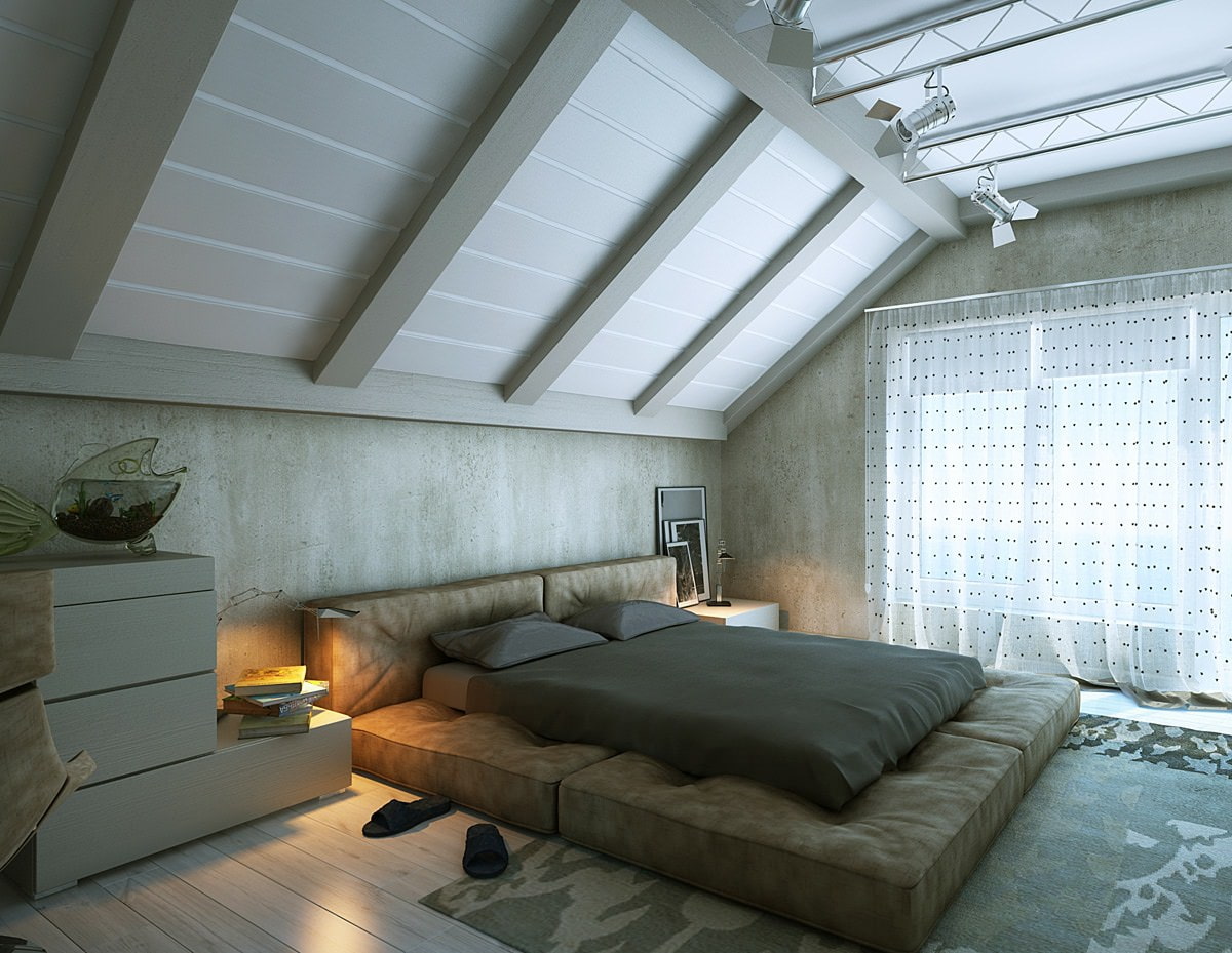 עיצוב חדר שינה בעליית גג
