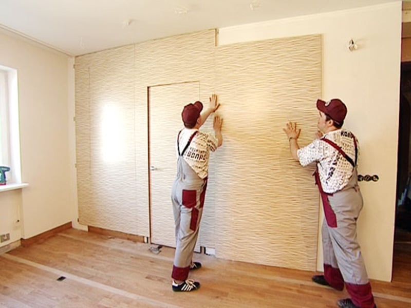 Installation of MDF sheets on kitchen walls