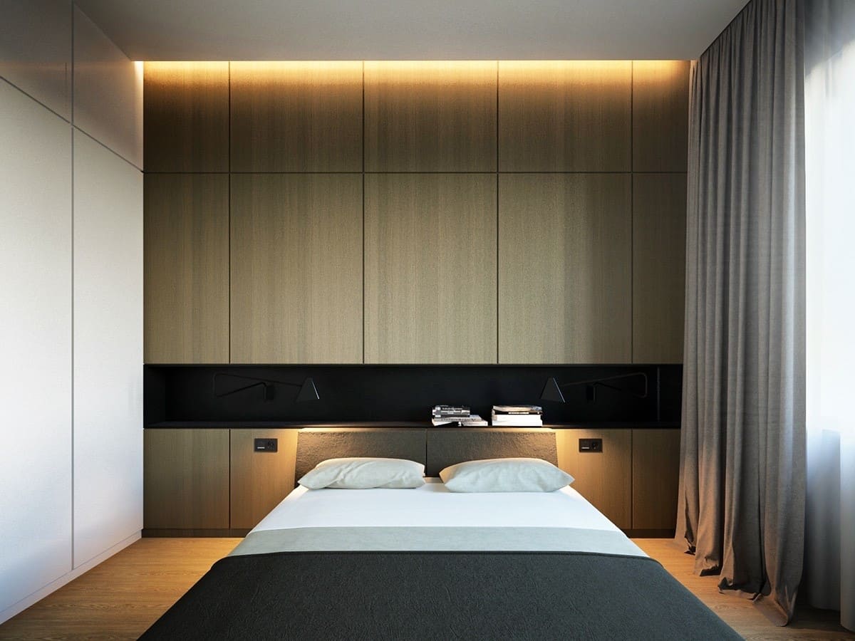 osvětlení minimalismu ložnice