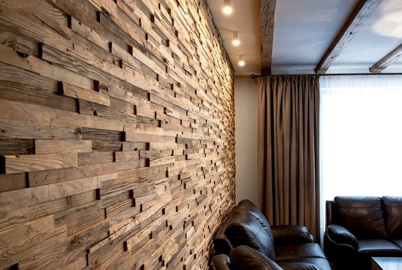 Decoração da parede da cozinha de madeira maciça