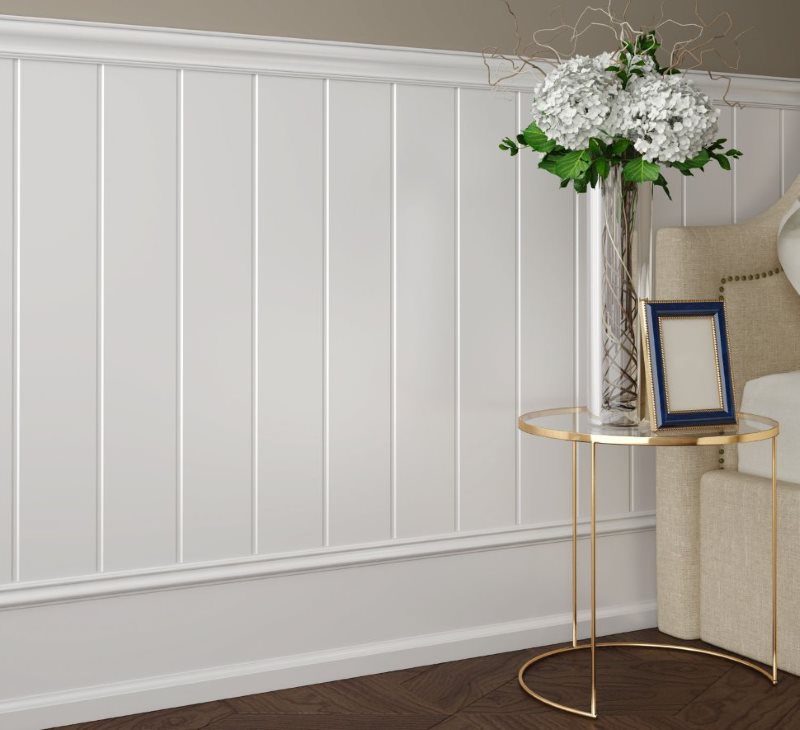White painted MDF panels
