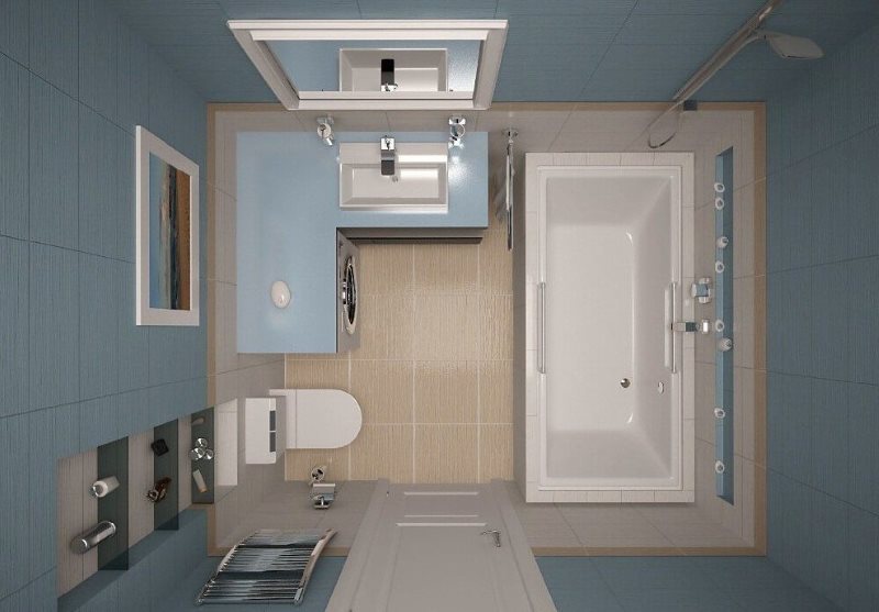 פרויקט עיצוב של חדר אמבטיה משולב בחרושצ'וב