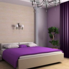 phòng ngủ màu hoa cà