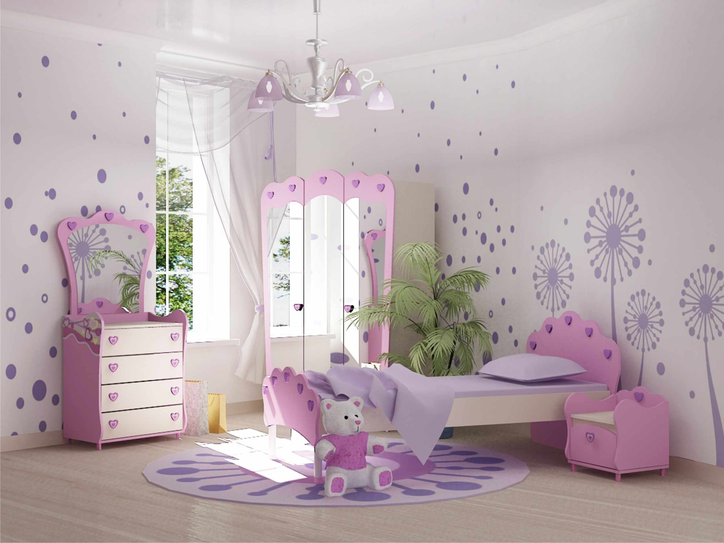 bilik tidur anak-anak lilac