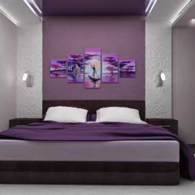 ceriņu guļamistabas dizaina idejas