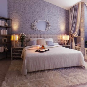 idei de design lila dormitor