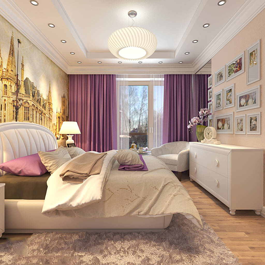 thiết kế ảnh phòng ngủ lilac
