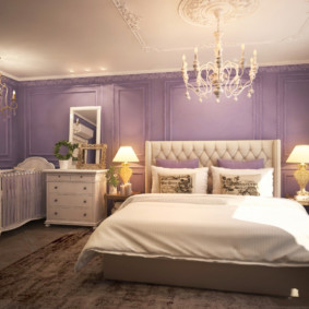слика лила дизајн спаваће собе