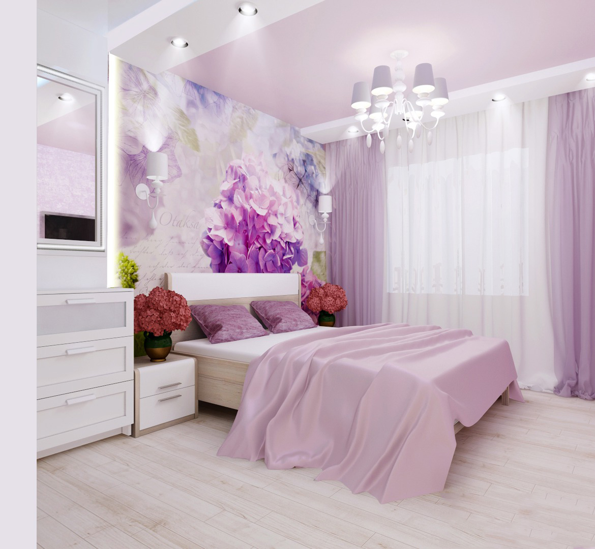 interior de foto de quarto lilás