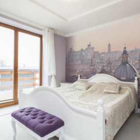 lilac bedroom interior photo