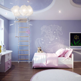 hiasan gambar bilik tidur lilac
