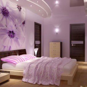Idea dalaman bilik tidur lilac