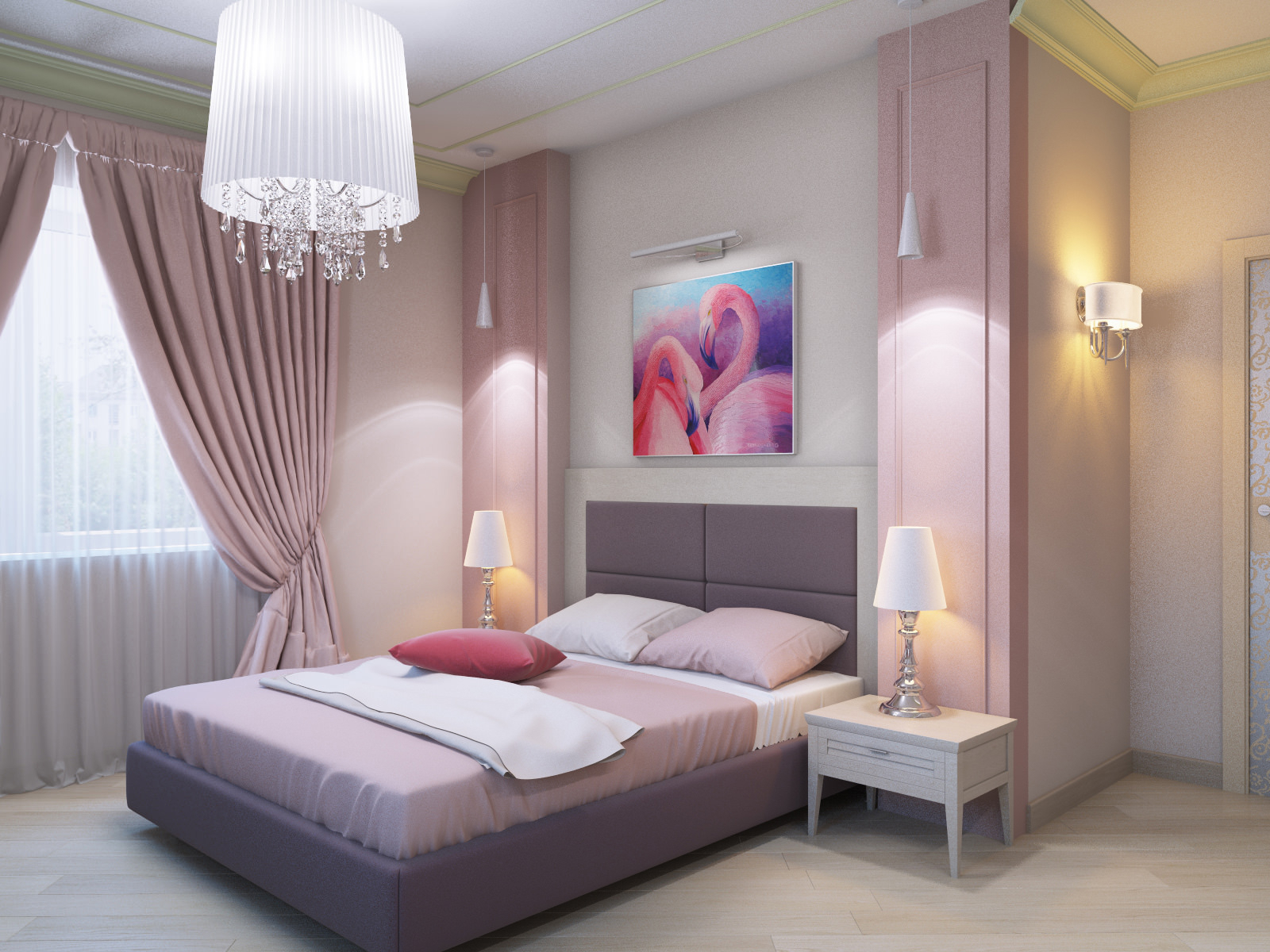 idei de decorare dormitor lila