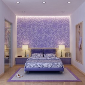 intérieur de la chambre lilas