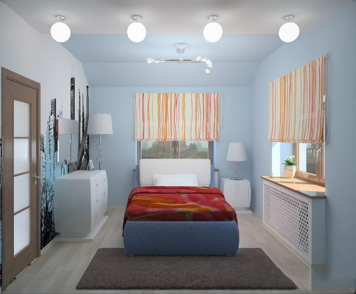 Dormitorio de 7 metros cuadrados: diseño interior de una pequeña