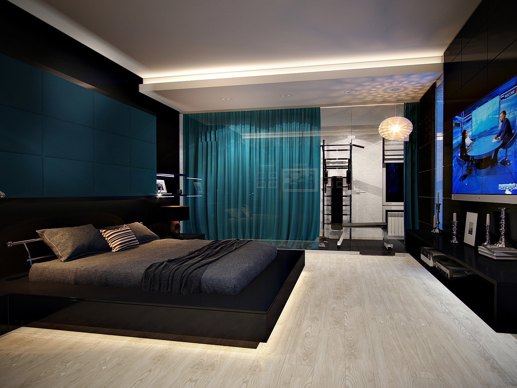 تصميم غرفة نوم عالية التكنولوجيا الصورة