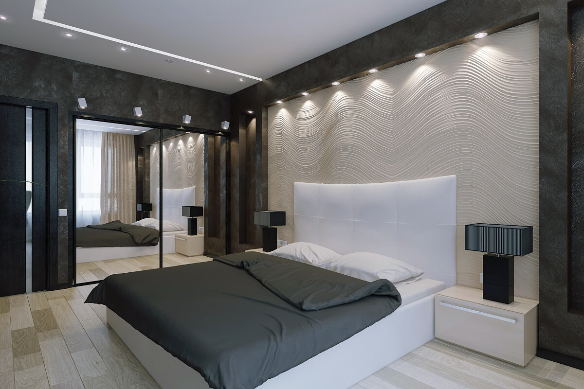 high-tech ložnice designové nápady