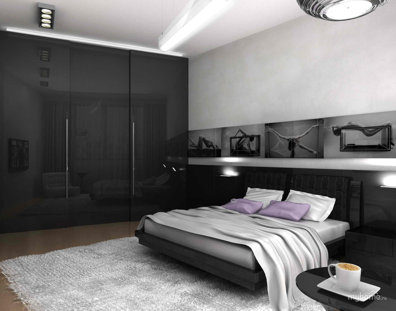снимка дизайн на спалня с висока технология