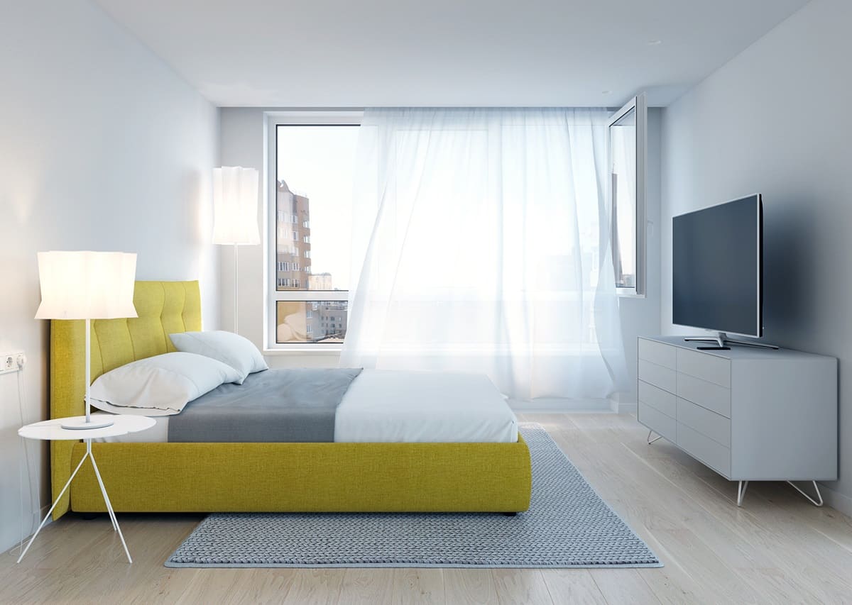 minimalista stílusú hálószoba