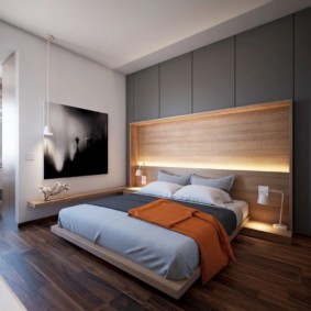 интериорни гледки на спалнята в минимализъм