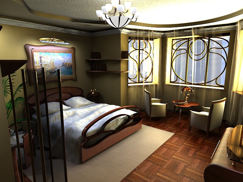 Art Nouveau bedroom