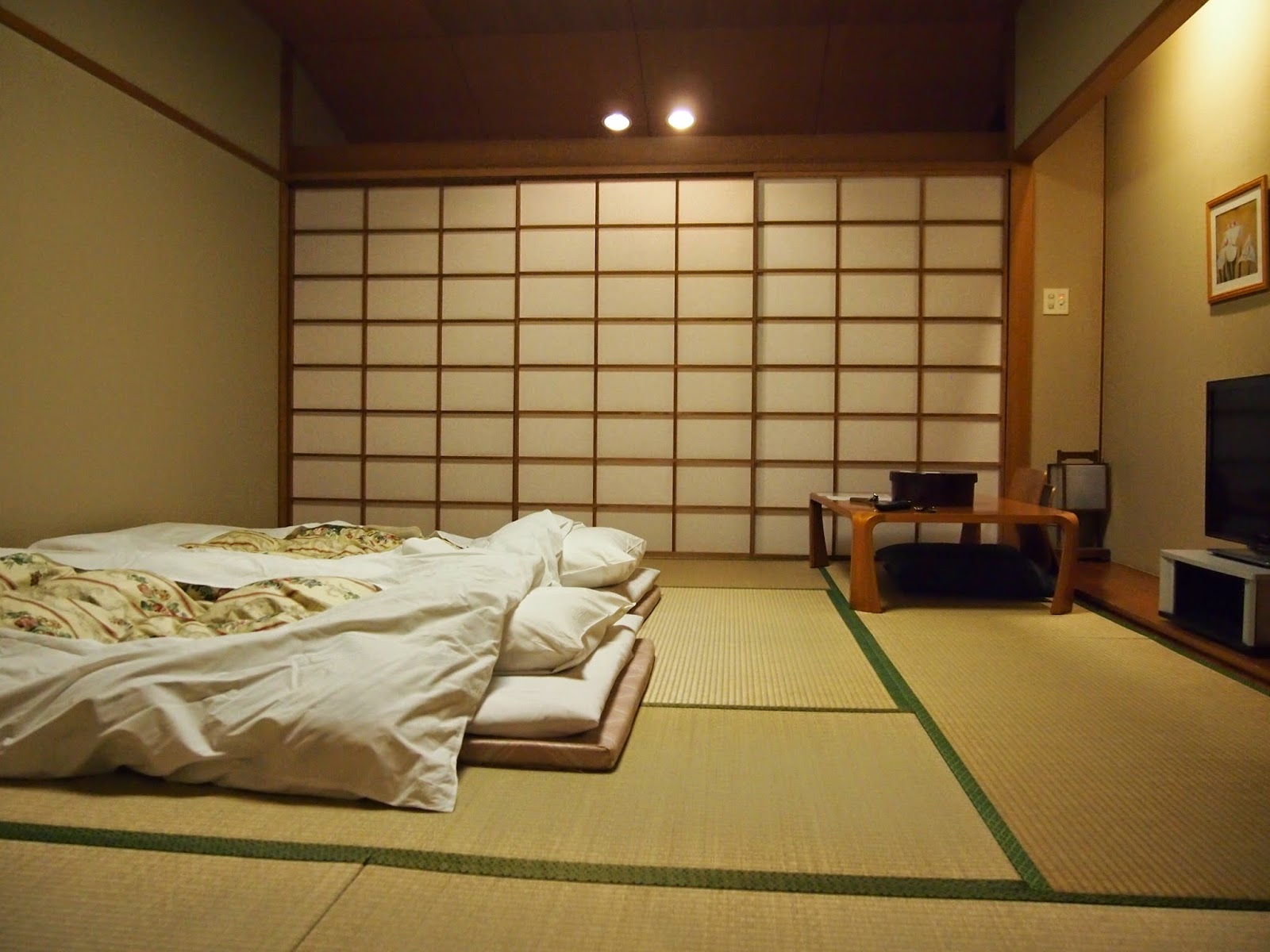 Japansk stil soveværelse interiør foto