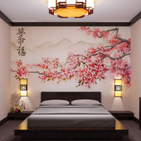Japanilaisen tyyliset makuuhuonevalokuvalajit