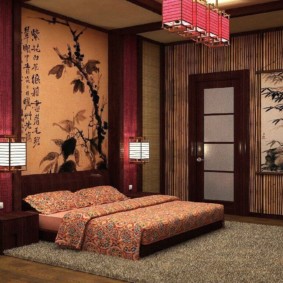 Japāņu stila guļamistabas dekoru idejas