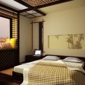 nápady na design ložnice v japonském stylu